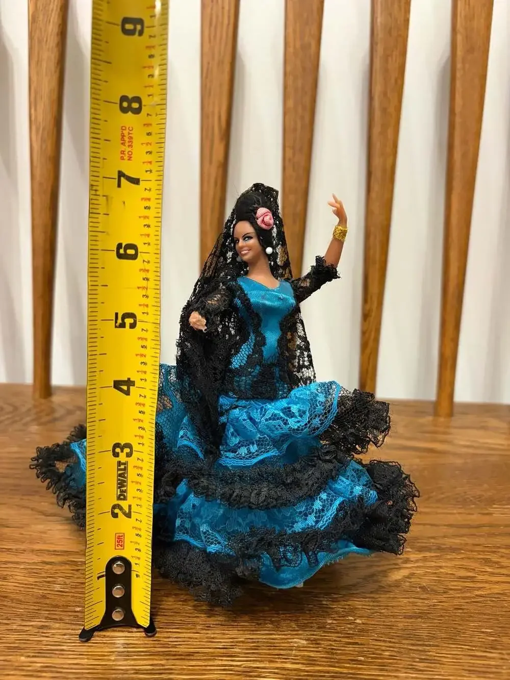 Vintage Marín Chiclana Spanish Flamenco Dancer Doll in Blue Dress